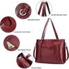 Women Genuine Leather Top Handle Satchel Daily Work Tote Shoulder Bag Large Capacity