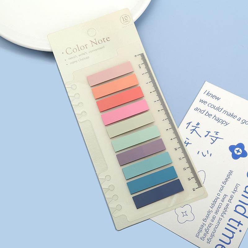 Morandi Color PET Sticky Notes Set - Index Tabs & Colored Notepad Combo