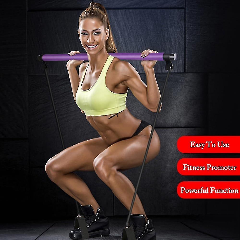 Pilates Sculpt Bar Kit, Pilates Gym Equipment, Pilates Bar Kit With Resistance Band Exercise Stick, Full Body Workout Exercise Pilates