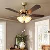 Retro American Chandelier Fan with LED Light for Living Room or Bedroom