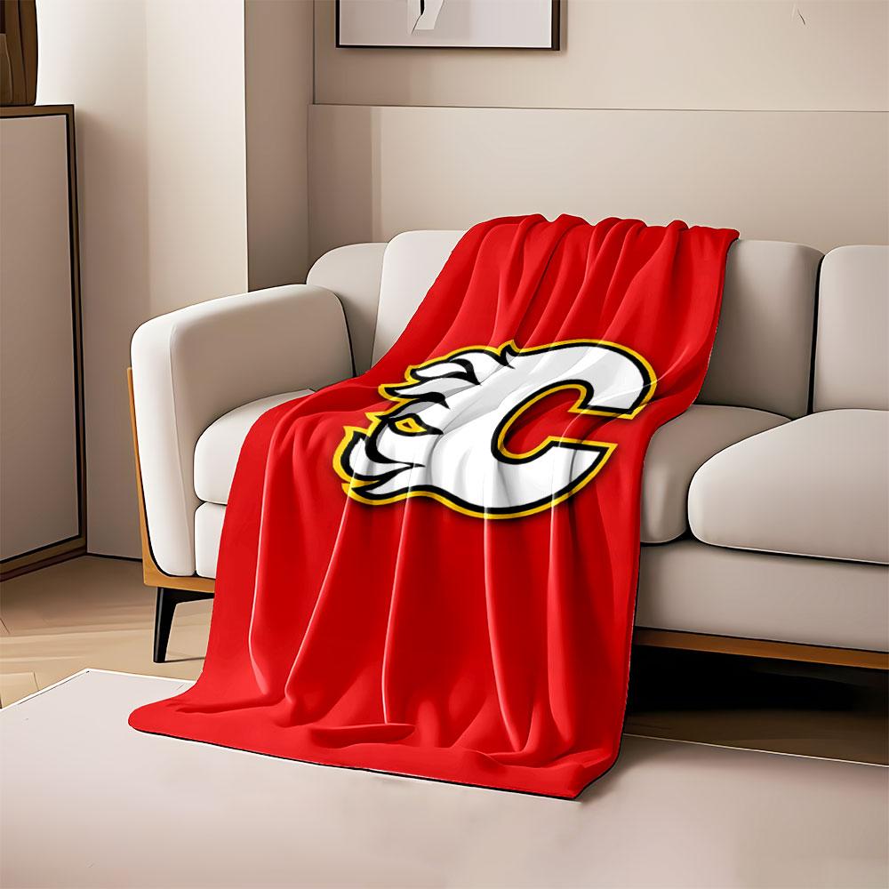 Fiery C Logo on Red Background print blanket soft and cozy perfect for the living room bed sofa or a nap,gift