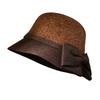 Middle and Old Ladies Hat Outdoor Warm Knitted Wool Basin Hat Bow Fashion Bucket Hat Short Brim Top Hat