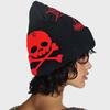 Jacquard Skull Pattern Handmade Elastic Hat Soft Winter Warmer Knitted Hat Cold Winter Presents for Students Teens
