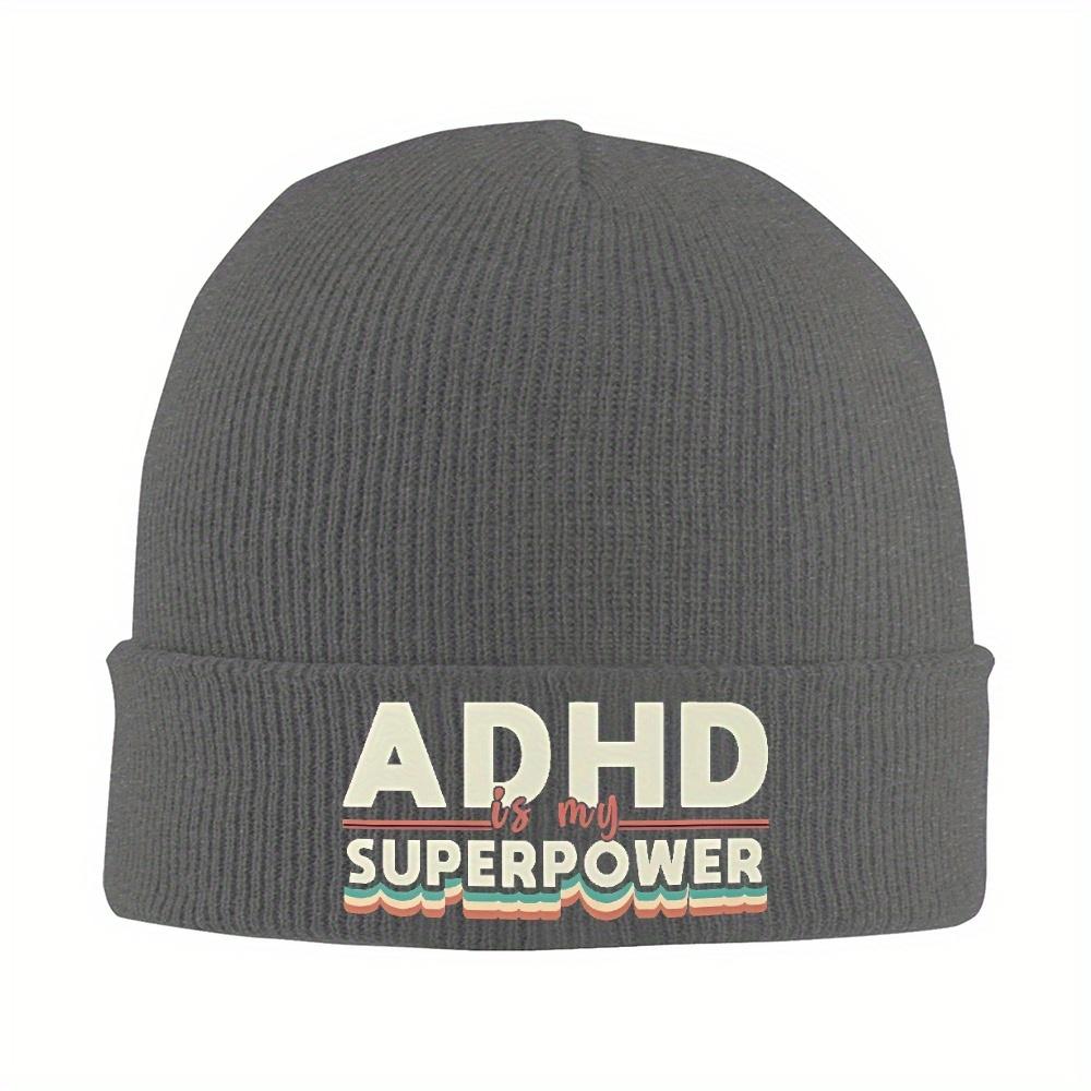 pc ADHD Bonnet Hats my SuperPower Beanie Hats Printed Knitting Hat Autumn Cool Unisex Women Unisex Kpop Elastic Cap