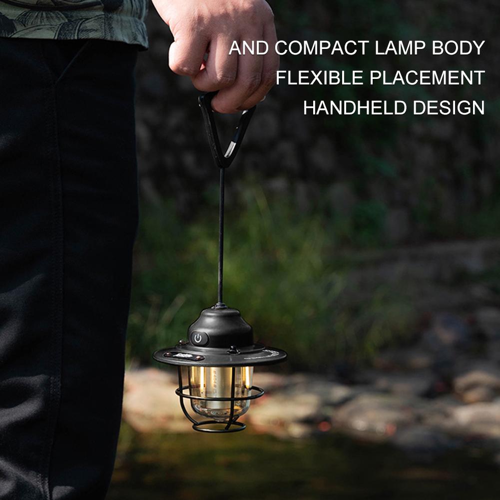 LED Camping Lantern Hanging Tent Light Type C Charging Dimming Emergency Lamp Multifunction IPX4 Waterproof for Fishing Camping