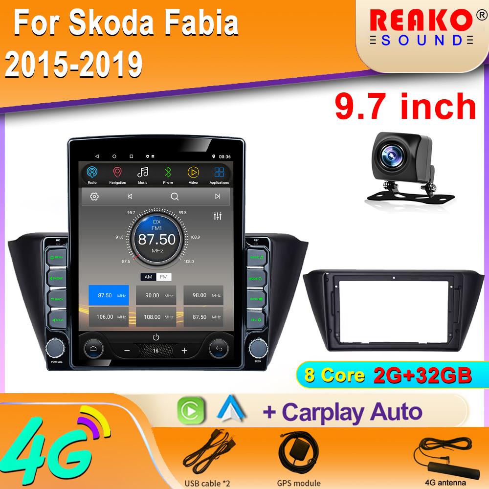

9,7-дюймовый вертикальный экран Tesla автомобильное радио для Skoda Fabia 2015-2019 GPS-навигация мультимедийный плеер Carplay 8 core 2GB+32GB