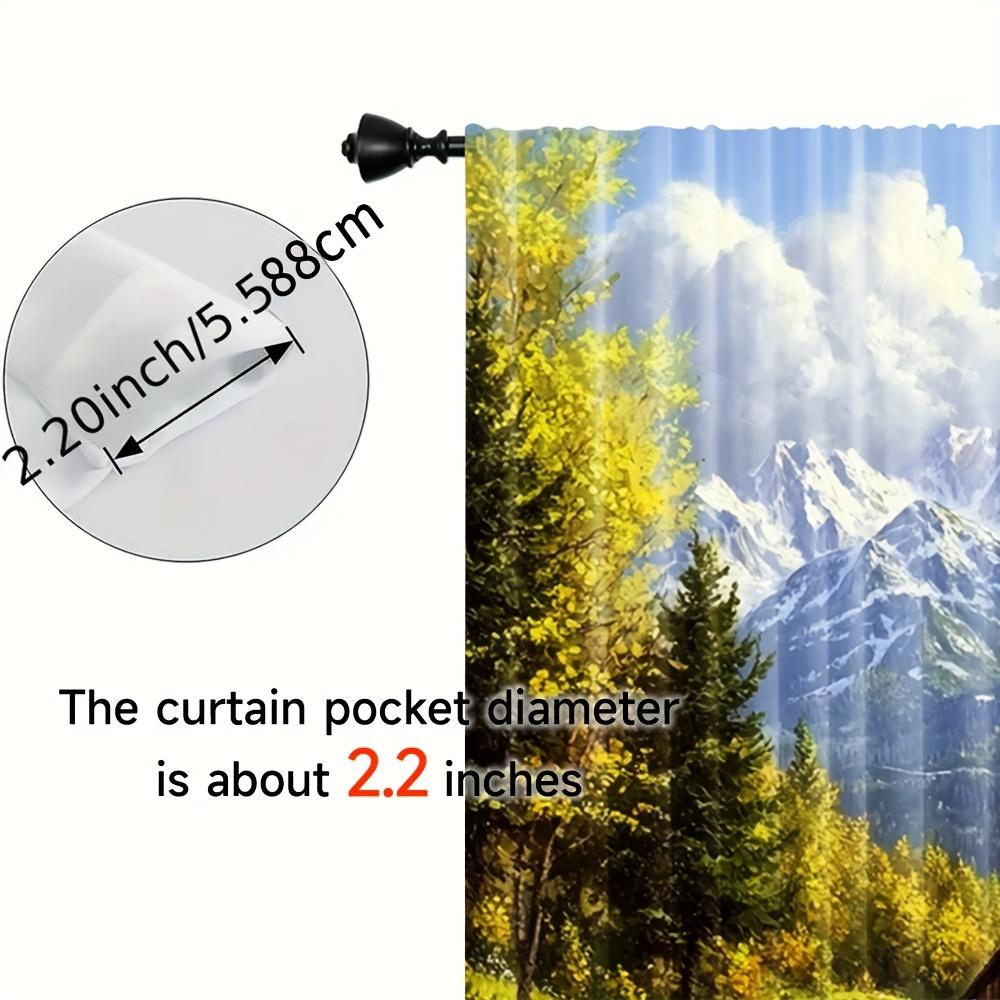 Set Of 2 Alpine Village Landscape Curtains Mountain Cottage Window Drapes Semi Opaque Living Curtain Sheer With Rod Pocket Polyester
