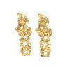 ins simple niche light luxury earrings Mori sweet pleated hollow design stud earrings versatile high-end earrings