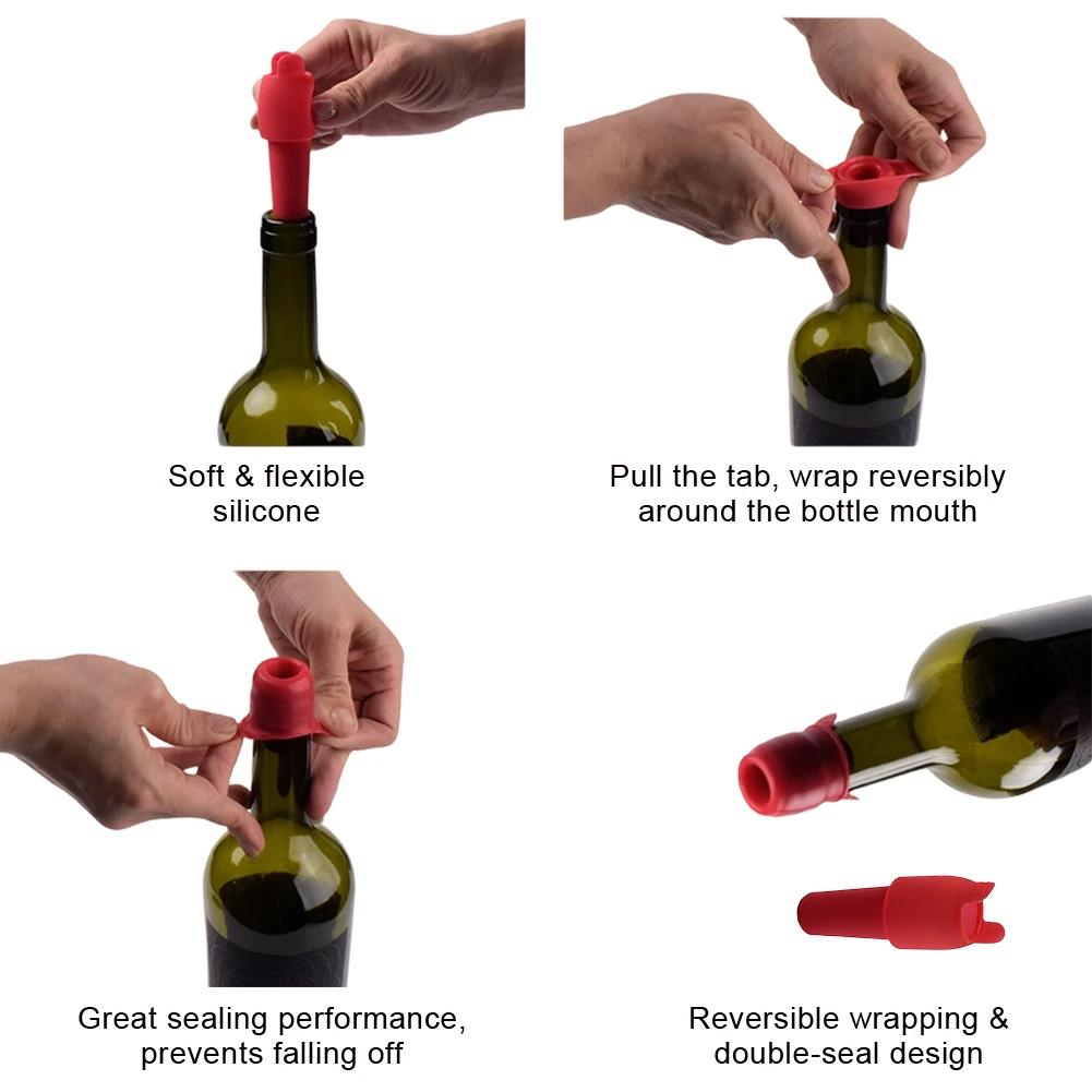 Wine Champagne Beer Soda Bottle Silicone Stoppers Seal Wine Stoppers Keep Beverages Fresh