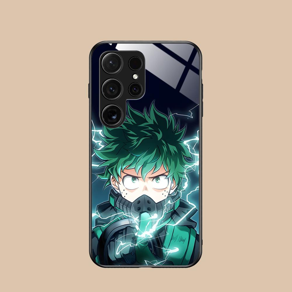 MHA Izuku Deku Mobile Phone Case for Samsung Galaxy S26 S25 S24 S23 S22 S21 S20 Note20 Plus FE Ultra Glass Colorful Cover Cover