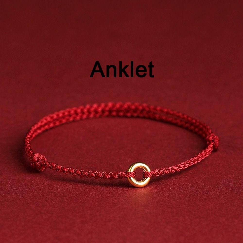 Charm Ping Buckle Red Rope Chinese Zodiac Year Charms Bangles Anklet for Friend Lovers