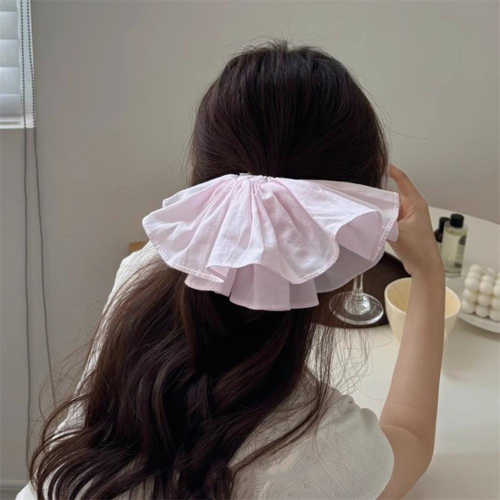 Bow Checkered Hair Clip Double Layer Oversized Hair Scrunchies Fashion British Style Hairpin  Girls