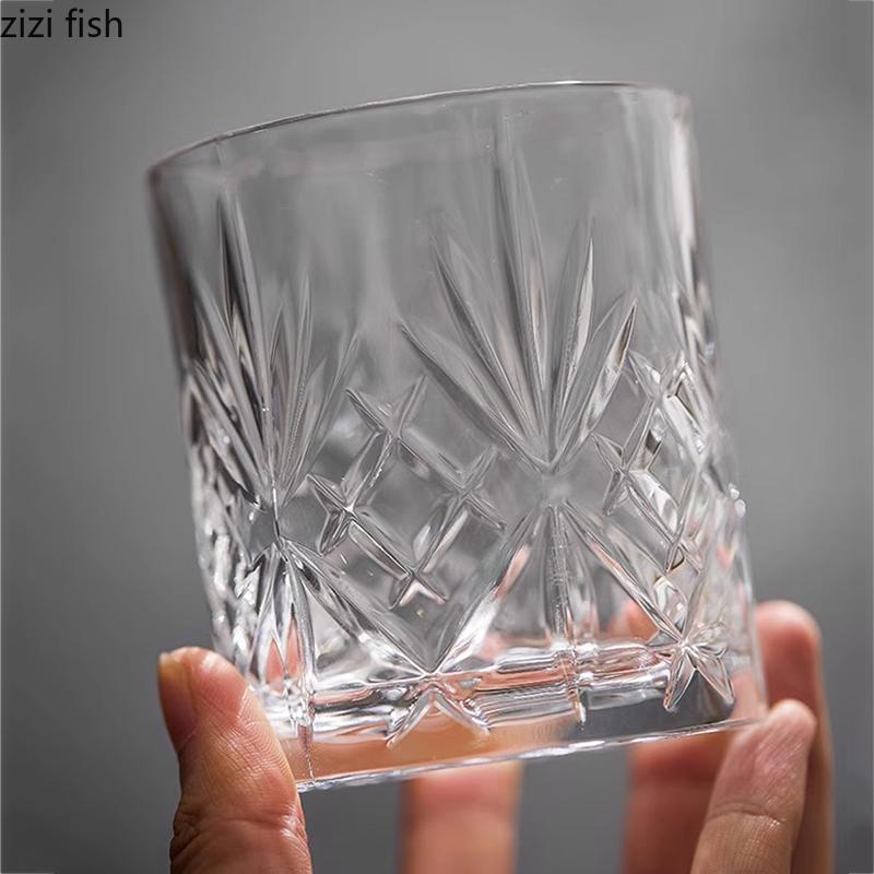 Transparent Glass Creative Whiskey Glass Foreign Liquor Glass Water Cups Tea Cup Milk Cup Breakfast Cup Household Drinkware