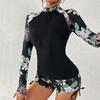 Costume da Bagno da Donna a Maniche Lunghe Costume Sportivo per Surf Tankini Set Costumi da Bagno da Spiaggia Costume da Bagno Due Pezzi Piscina Costume da Bagno da Donna