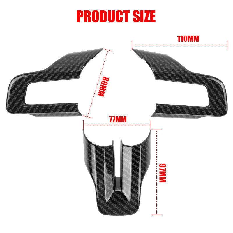 Carbon Fiber Style Steering Wheel Set Decorative Stickers For Ford Mustang 2015-2025 Car Interior Decoration Accessories