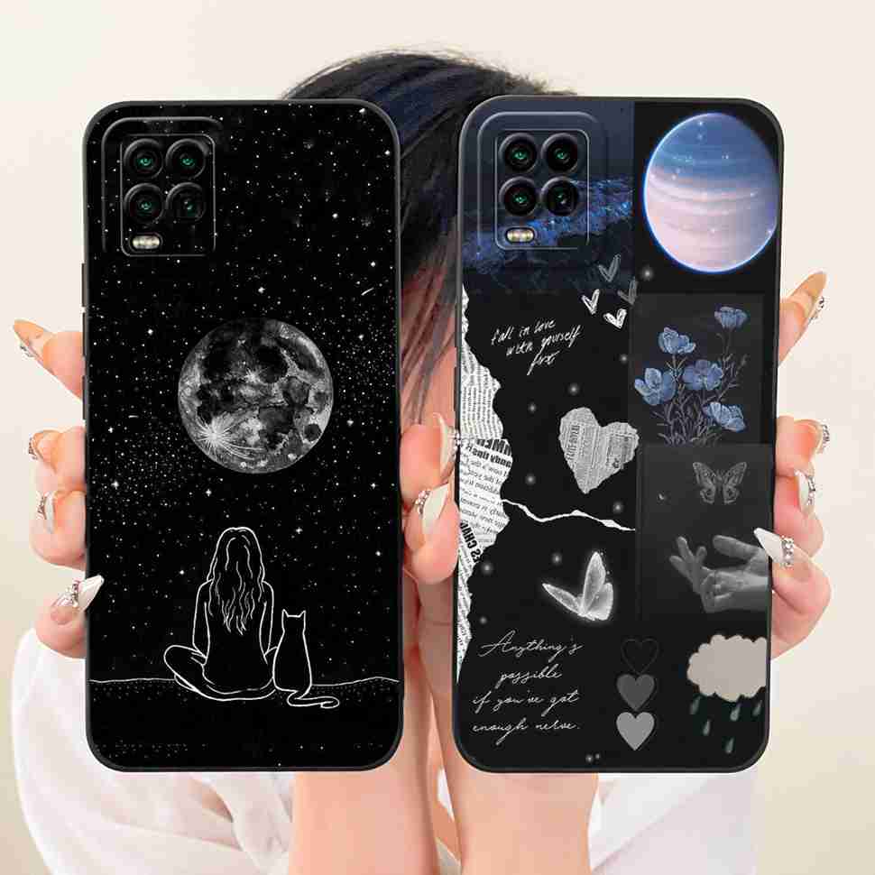 For Xiaomi Mi 10 Lite 5G Case Soft Silicone Retro Print Back Cover For Xiaomi Mi 10Lite M2002J9G M2002J9S Phone Cases