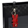 Tonecraft Rabbit Keychain Simple Orthodox Bag Charm, Popular, Stylish, Cute, Rabbit, PU Leather, Squishy, red