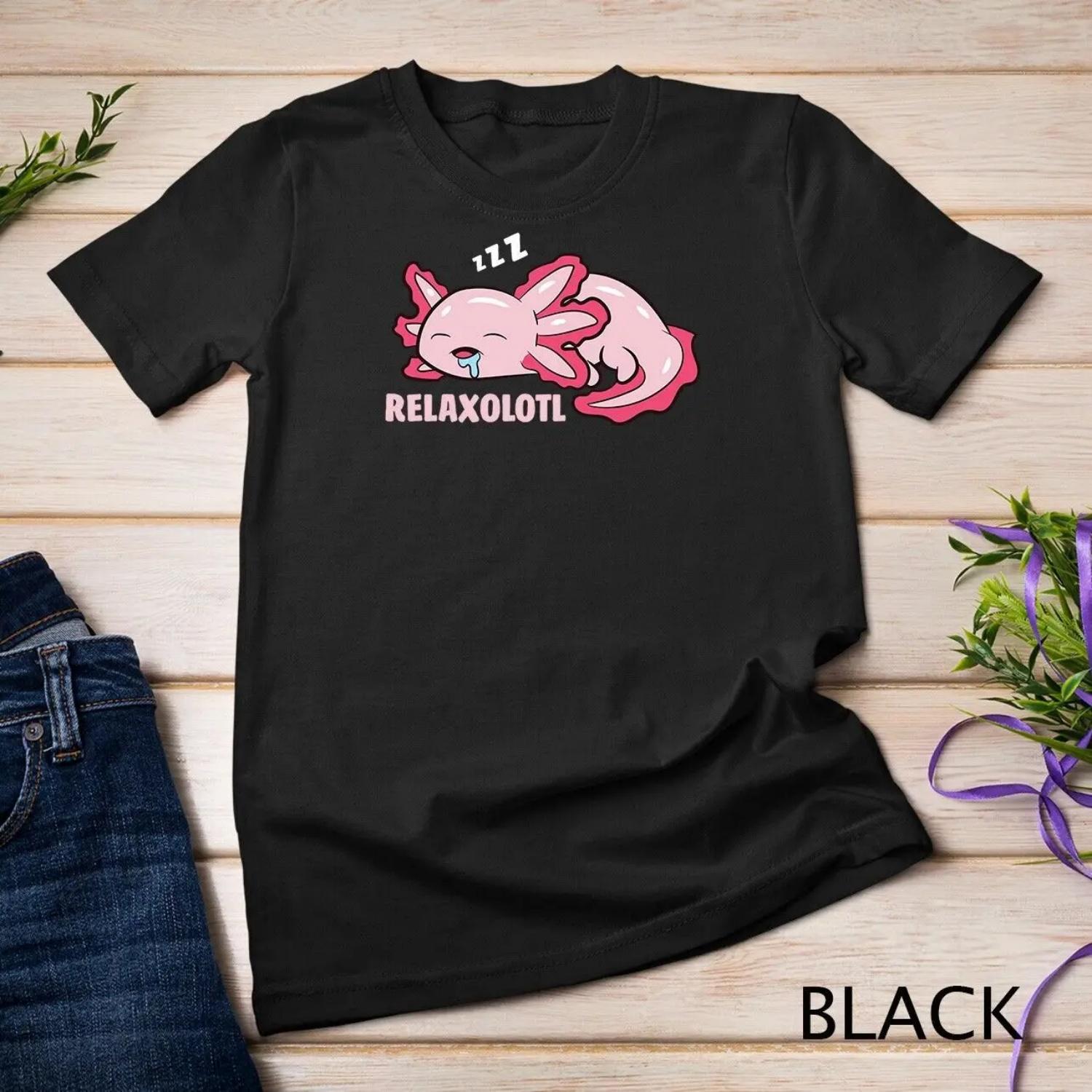 Cute Axolotl Lover Mexican Salamander Relaxolotl T shirt S