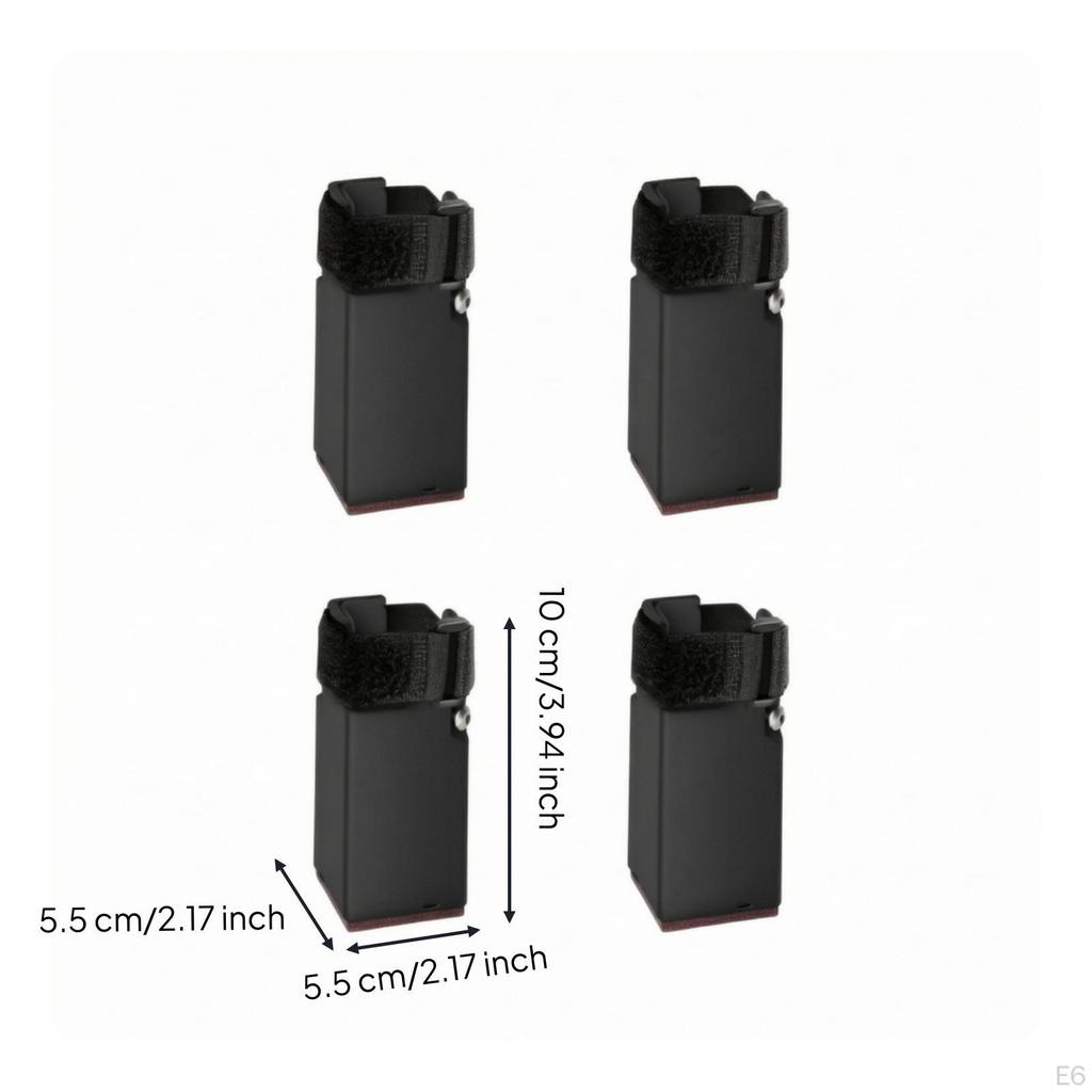 4 Pieces Furniture Riser with Strap Square Adjustable Leg AntiSlip Blocks for Sofa,