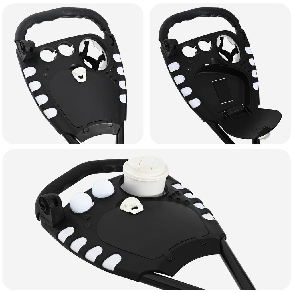 Golf Dolly with Seat Black and White 100 x 60 x 130 cm Iron