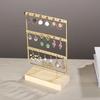 Solid Wood Iron Art Earring Holder Jewelry Display Stand for Home Storage and Hanging Ear Studs.