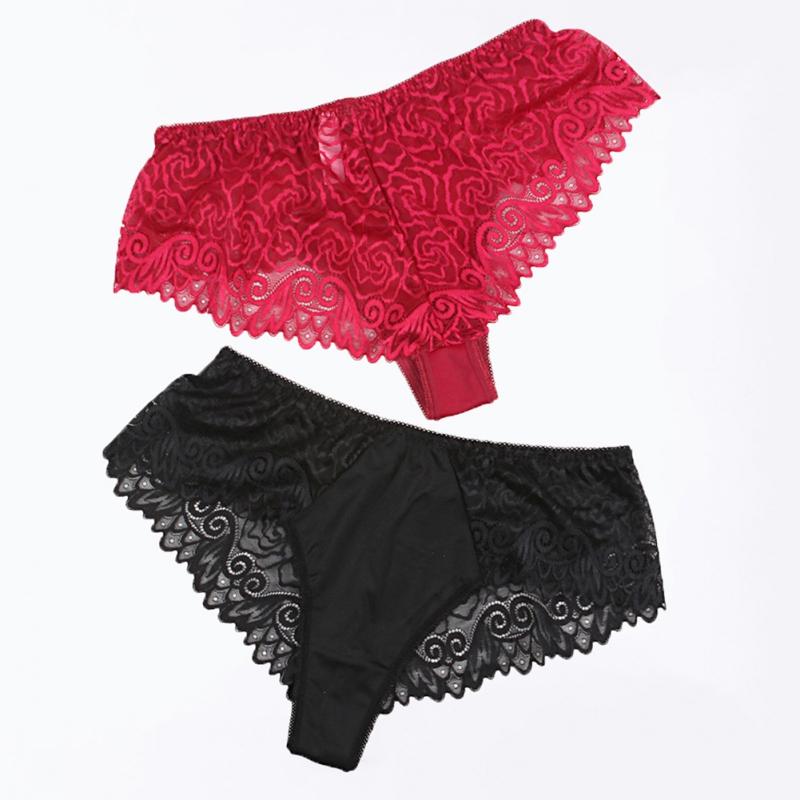 

Жіночі труси середньої талії Нижня білизна Мереживні дихаючі трусики L