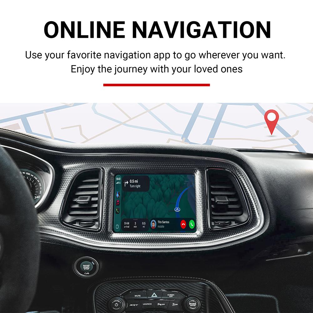 Wireless CarPlay Android Auto for Dodge Challenger Journey Charger Durango InterfaceRetrofit Kit OEM Screen Upgrade Decoder Box
