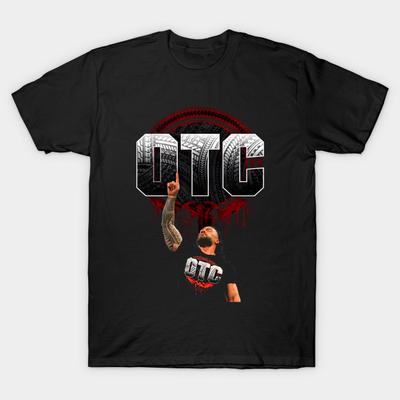 Men Black Print T-shirt Roman Reigns Otc Main Event Tribal Pro Wrestling No-Cut Transfer Paper Print Cotton Tshirt