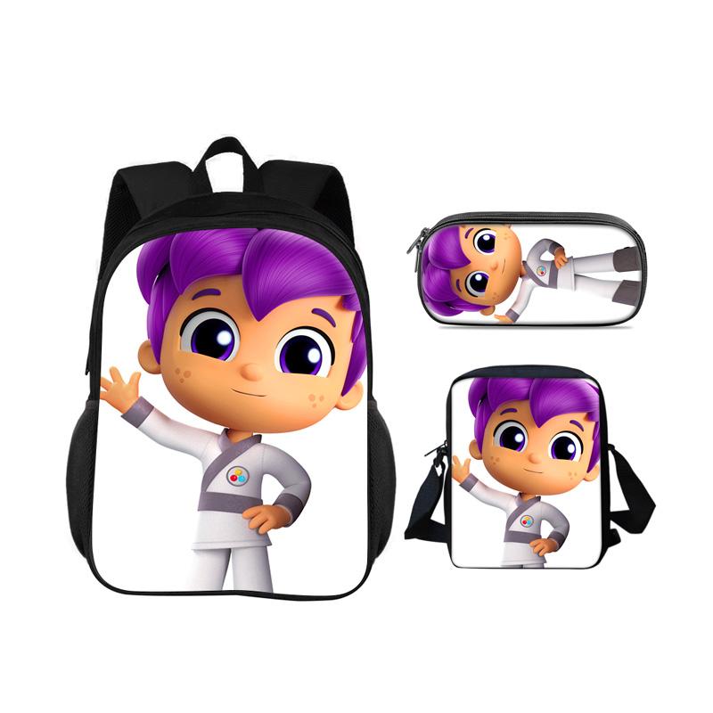 True and the Rainbow Kingdom backpack, pencil case, shoulder bag, 3Pcs set, cartoon print, kindergarten, children and students