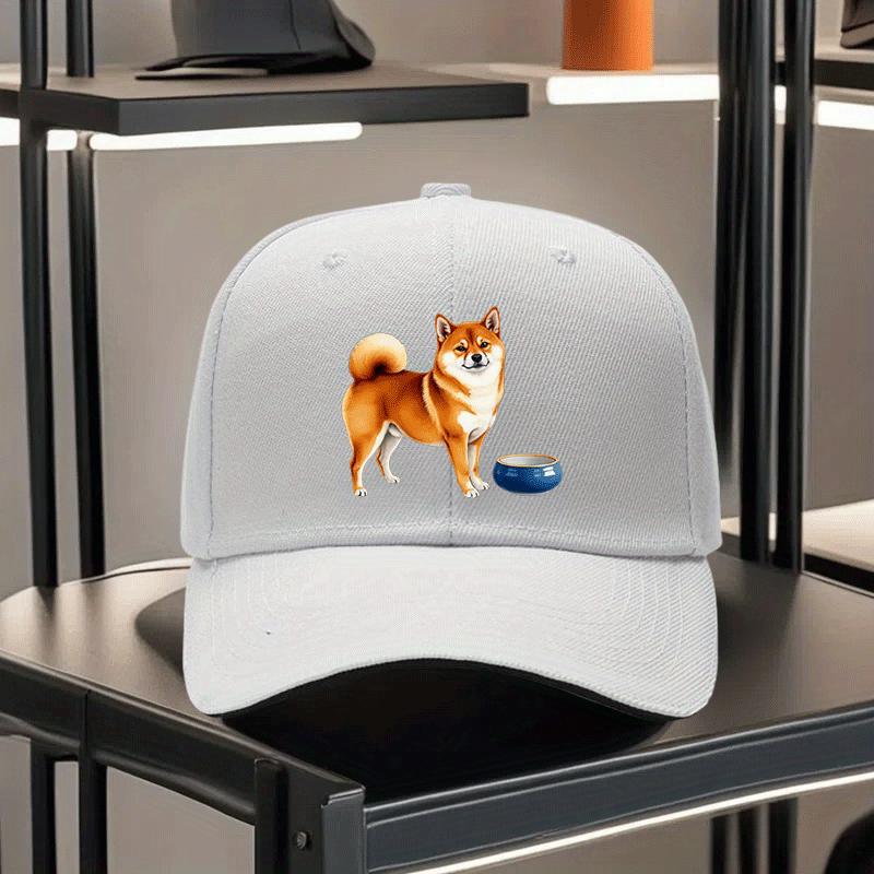 Shiba Inu Dog Graphic Baseball Cap Unisex Polyester Breathable Outdoor Adjustable Adult Hat