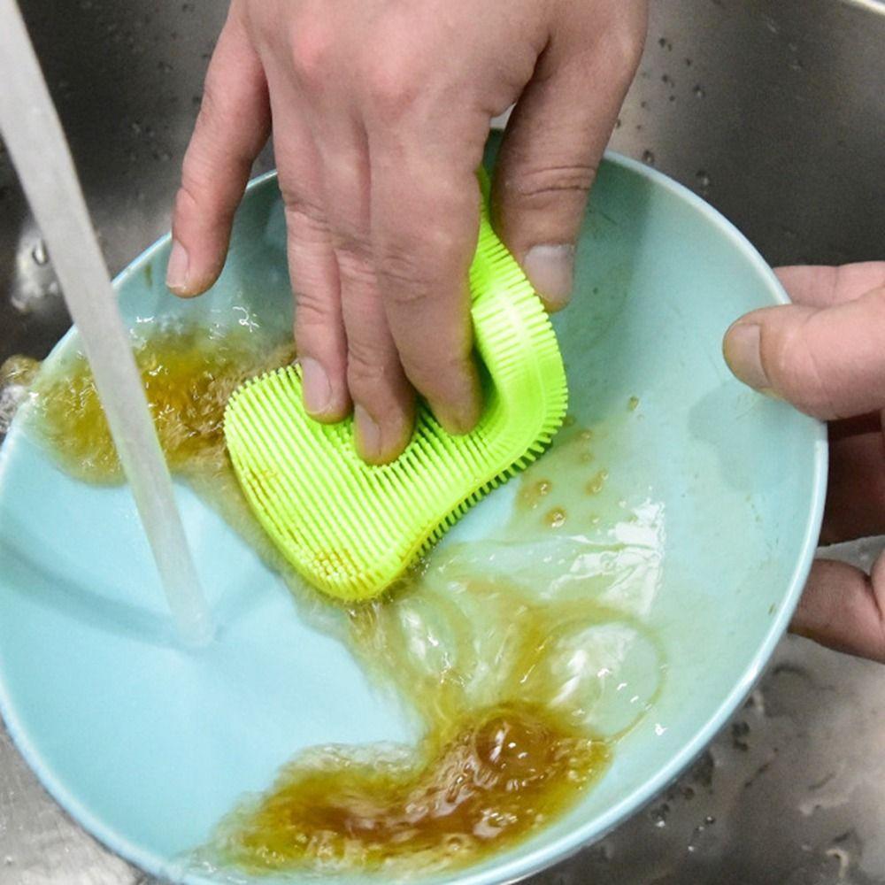 Soft Pot Pan Sponge Scrubber Double Sided Cleaning Brush Fruit Vegetable