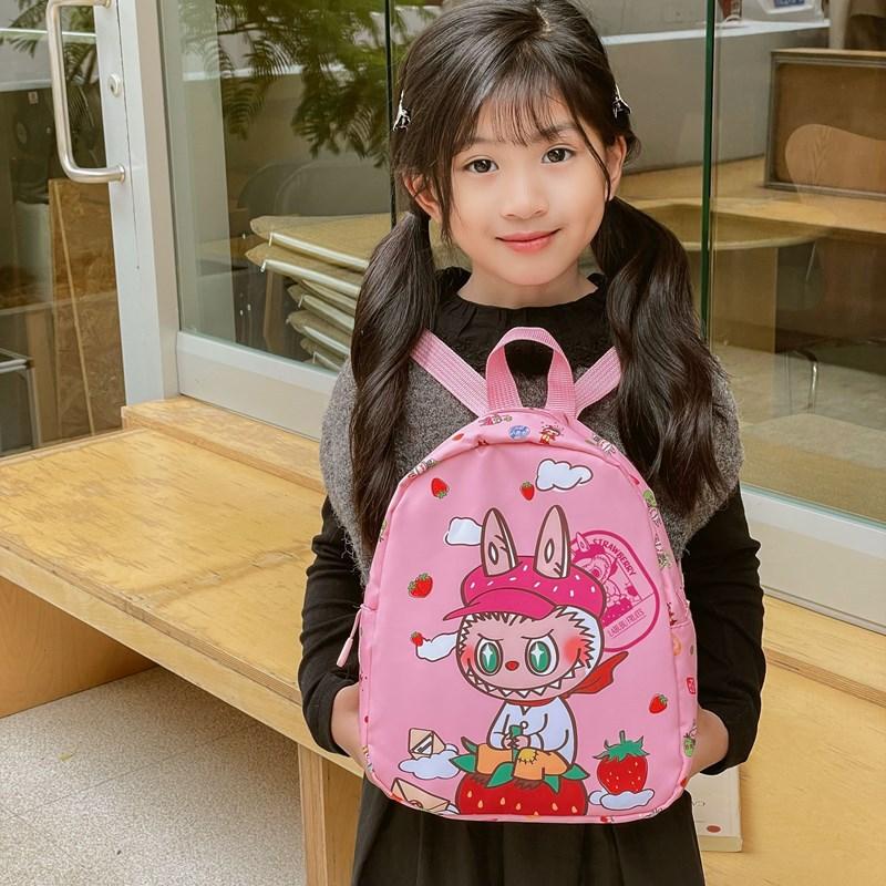 Labubu Kindergarten Baby Schoolbag Cartoon Anime Cute Print Boys and Girls Backpack New Children's Backpack KTY