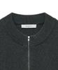 NOIRER Ribbed Zip-Up Knit (Dark Gray)