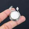 Sterling Silver Round Natural Pink Opal Ethnic Wife New Art Deco Boho Pendant
