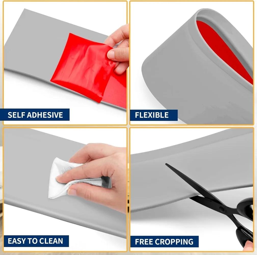 1pc 2m/3meters Skirting Line Border Adhesive Waterproof Edge Closing Wall Skirt Strip For Living Room Background Baseboard