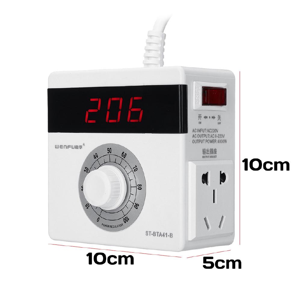 LCD Speed Regulation Variable Voltage Controller 220V For Speed Motor Dimming Temperature 1.2M Cable Stepless 4000W
