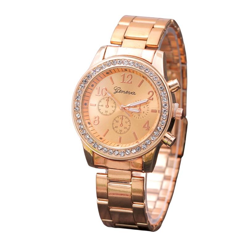 New Cross-border Geneva Diamond Alloy Steel Strap Women's Quartz Watch Ad988 Movement