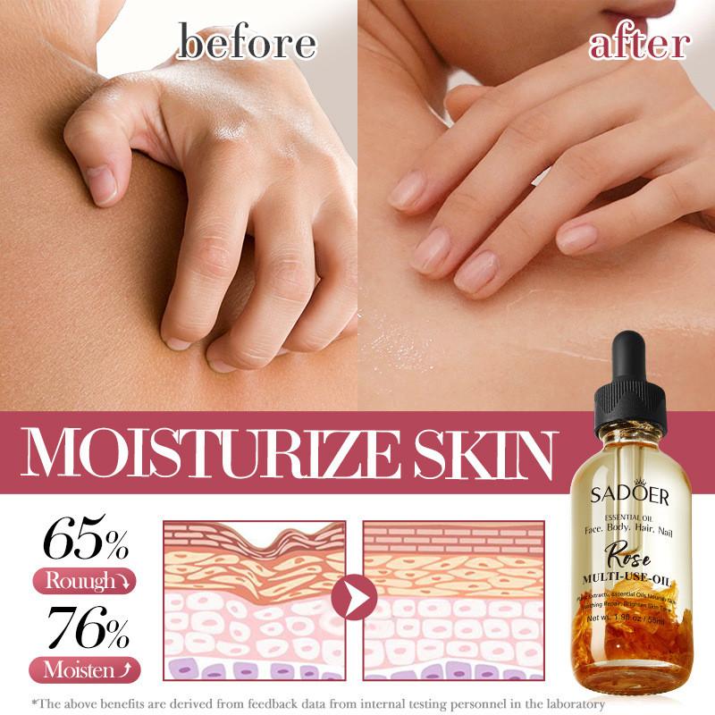 Sadoer 55ml Rose Dry Flower Multi-effect Massage Oil For Nourishing Skin And Body