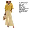 Summer Two Piece Outfit for Women Striped Short Sleeve V Neck Top And Wide Leg Pants Set with Pockets Casual Vacation Lounge Sets