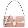 Greenwich Flap Magnetic Closure Adjustable Detachable Shoulder Strap Coated Canvas Shoulder Crossbody Tote Medium Women's Pink