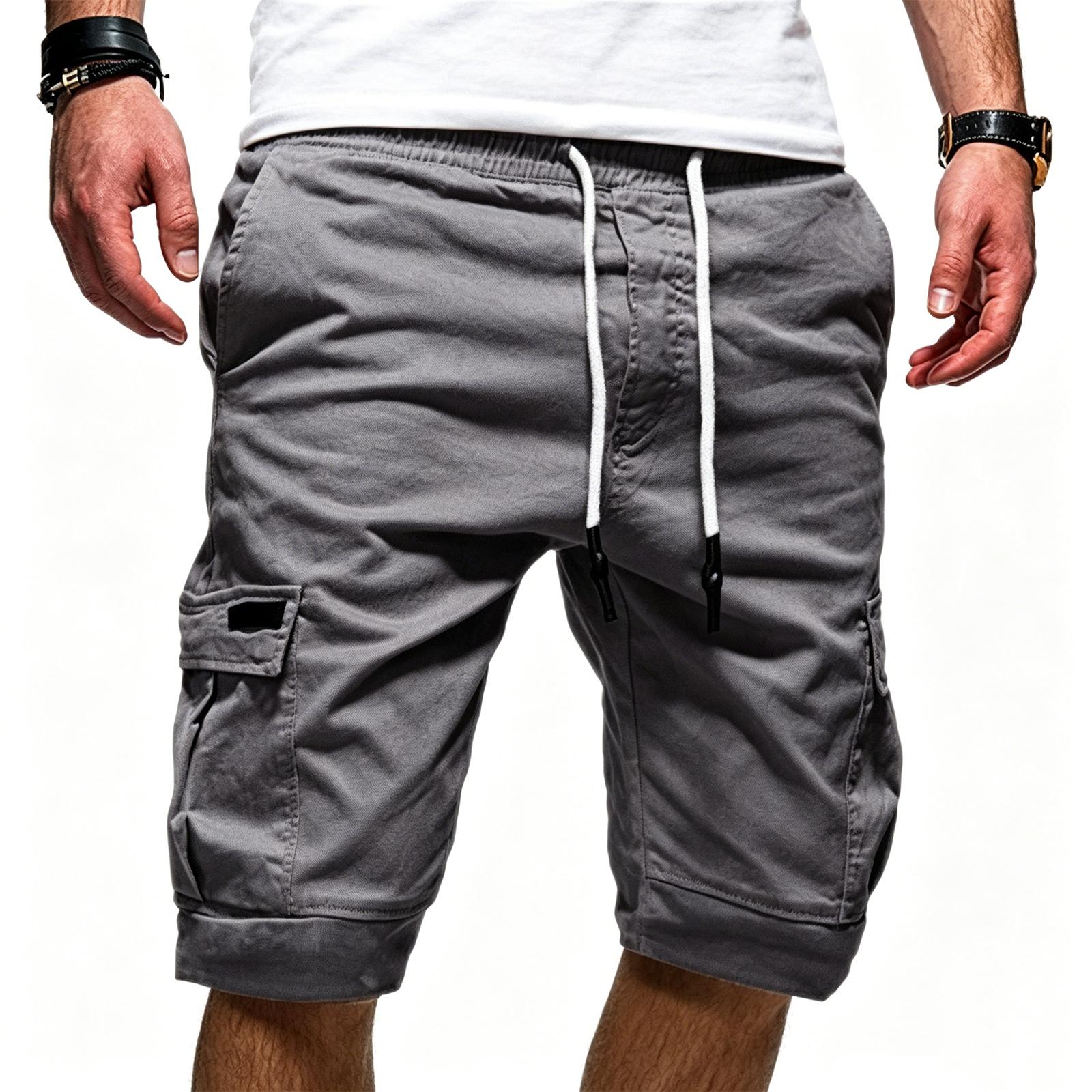 Men s Cargo Shorts Loose Fit Breathable Multi-Pocket for Street Sports and Casual Wear XXL