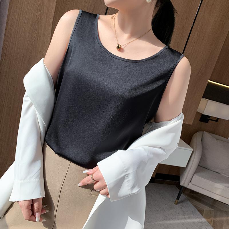 YYFS Women's Fashion Casual Summer Spring Solid Color Print Sleeveless O-Neck Blouses & Shirts