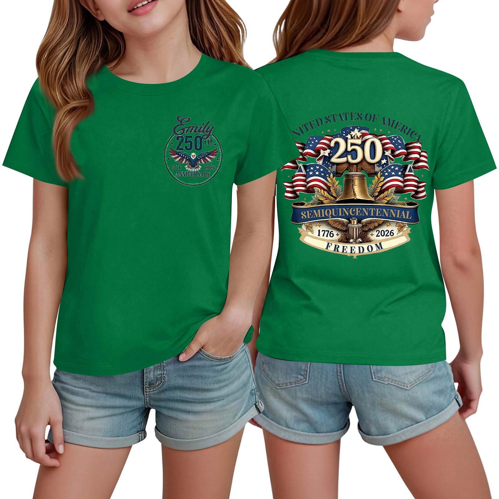 Boys And Girls Printed Fashion Casual Short-Sleeve T-Shirts 120 зелёный