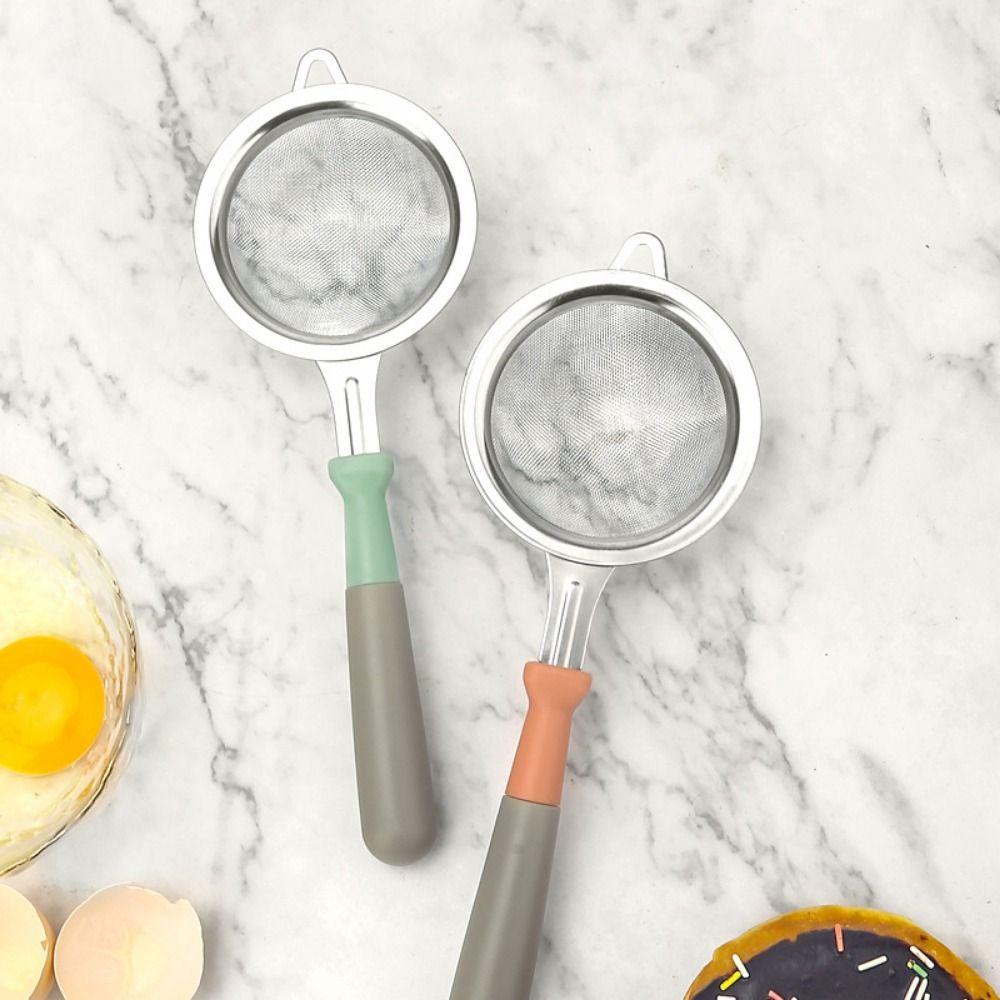 Household Flour Filter Spoon Handheld Skimmer Strainer Multifunctional Flour Sifter  For Flour Milk