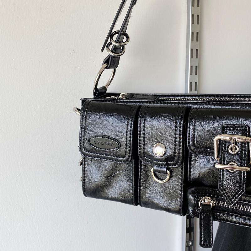 Women's Half-moon Leather Bag Shoulder Crossbody Bag with Spade Luxury Designer Armpit Bags Hobo Style Vintage