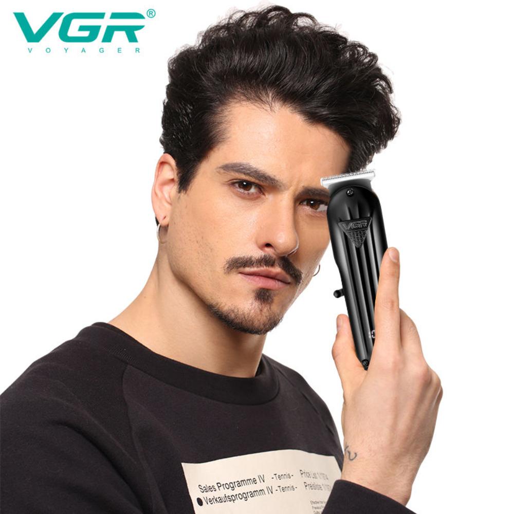 New VGR Hair Trimmer Professional Clipper Carved Hair Clipper Electric T-Blade Hair Cutting Machine with LED Display Barber Trimmer for Men V-982