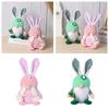 Chaoya Easter Fabric Faceless Bunny Couple Dolls Knitted Hat Decoration Figurines