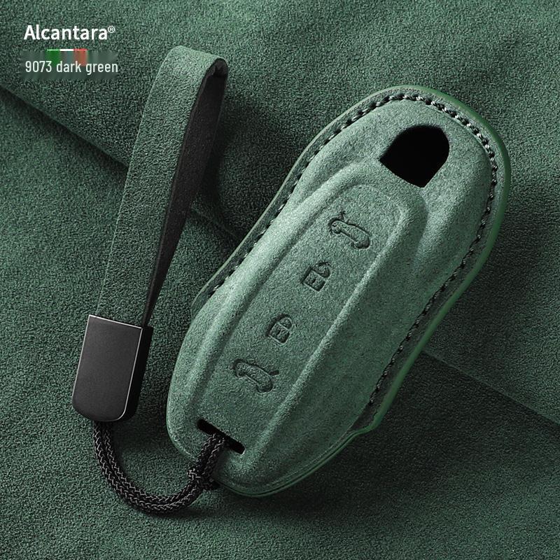 Wildleder Schlüsselabdeckung mit Schnalle für Porsche Macan 4, Passend für 25 Modelle, rein elektrisch & Jincheng Edition