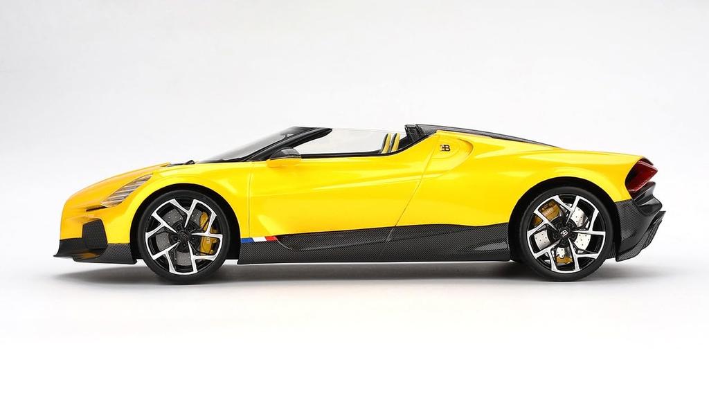 TSM MODEL Scale Bugatti W16 Mistral Yellow Finished Product TS0598 1/18