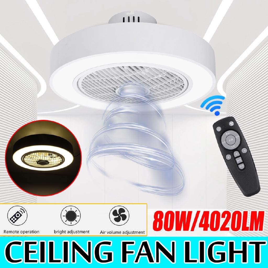 80W Acrylic Light Ceiling Fan Lamp Remote Control Three-color Dimming Ceiling Fan Household Light Decor Light